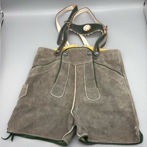 Vtg Wagner Lederhosen Suede Leather German Bavarian Genuine Youth Kids 24” Waist